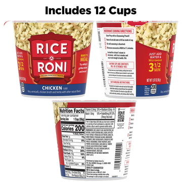 Rice-A-Roni Cups, Chicken Flavor, 1.97Oz Pack Of 12 Cups