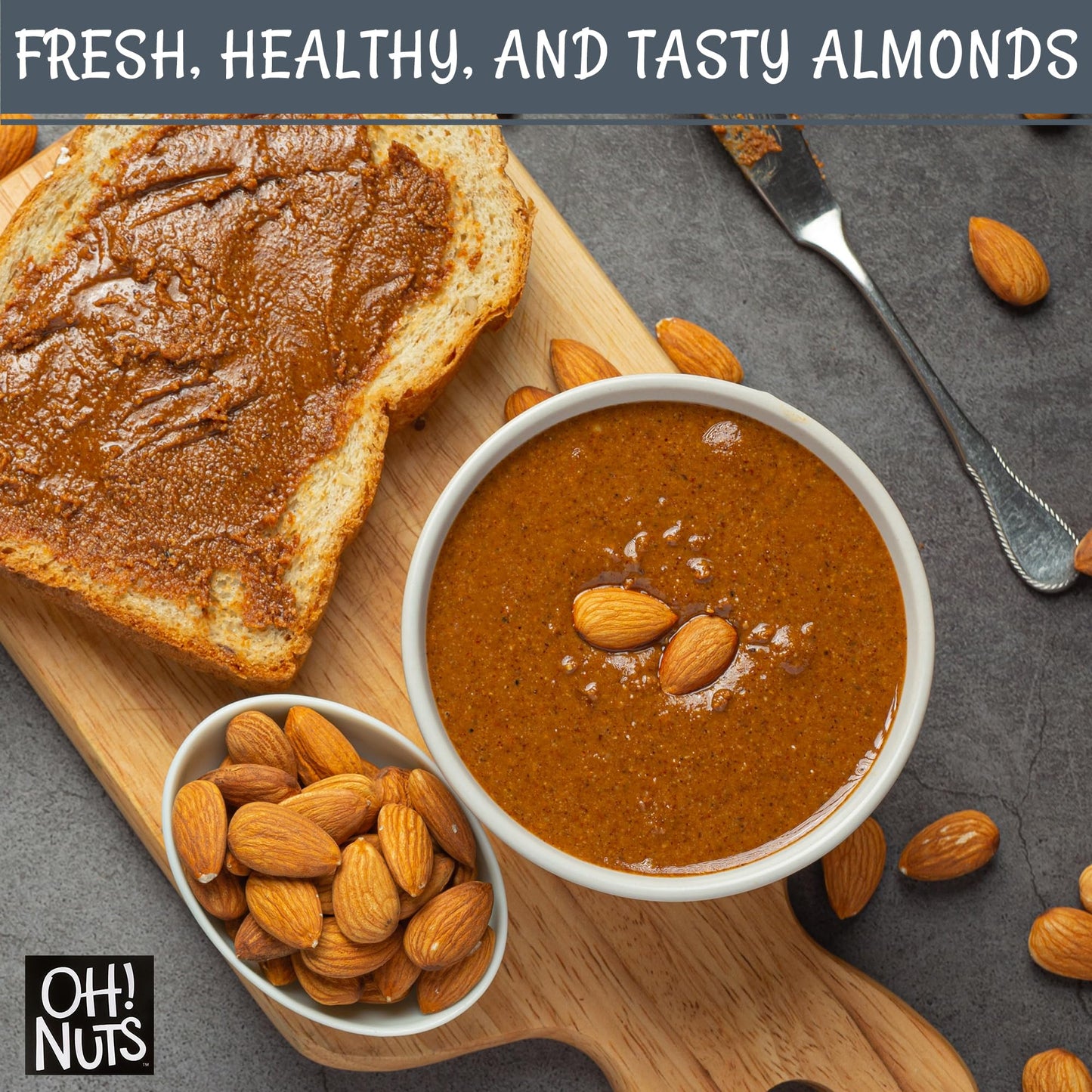 Almonds | Dry Roasted Unsalted Almonds | 2 Lb | No Salt, No Oil All-Natural Protein | Packed In New York Zip-Seal Bag For Exceptional Freshness By Oh Nuts