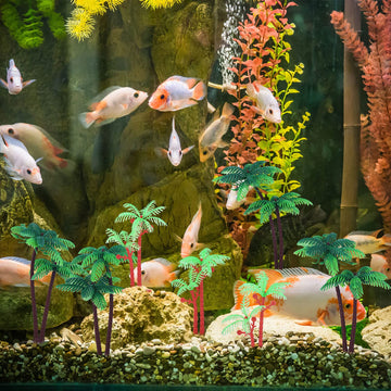 Jovitec 16 Pieces Green Palm Tree Cupcake Topper With Coconuts Cake Topper For Cake Decorations (3.15 Inch-14 Pieces, 5.5 Inch-2