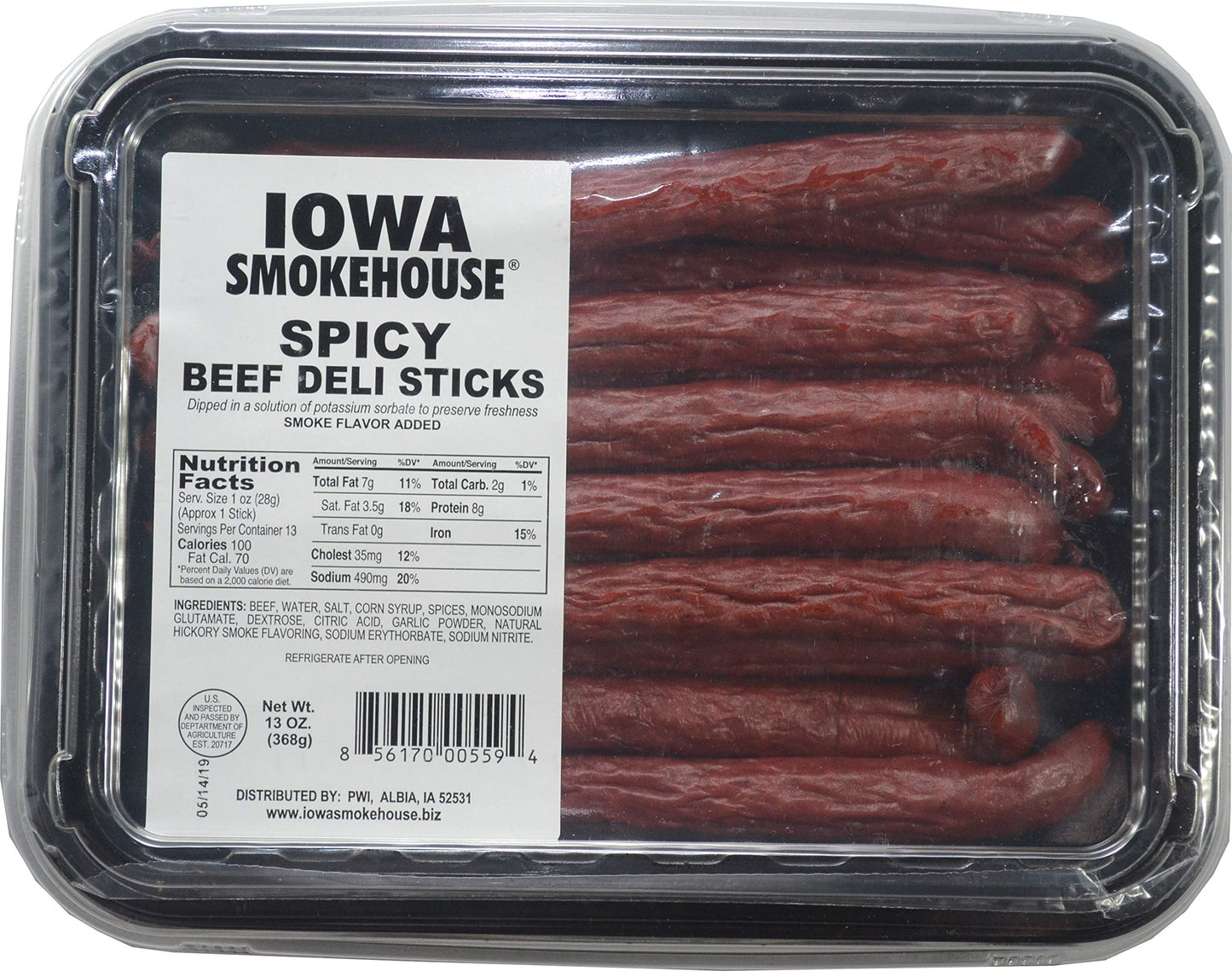 Iowa Smokehouse Stick Beef Deli Spicy 13OZ is-BDS