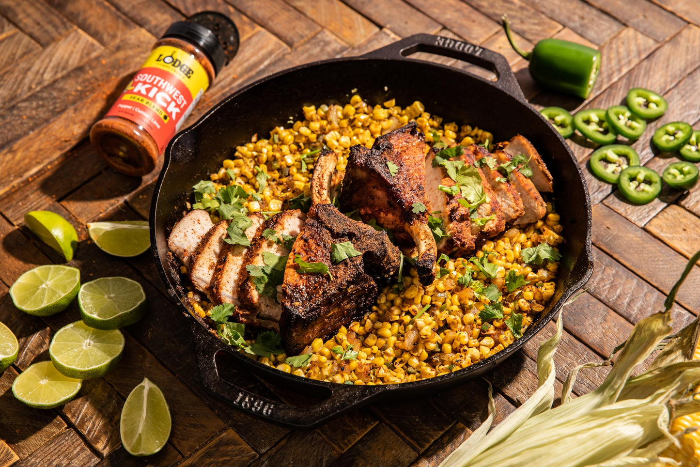 Lodge Sear Blend - Made For Cast Iron Cooking - Use Over The Grill, On The Stove, Or Even In The Oven, Non-Gmo – 5.8Oz (4 Pack) - Southwest Kick