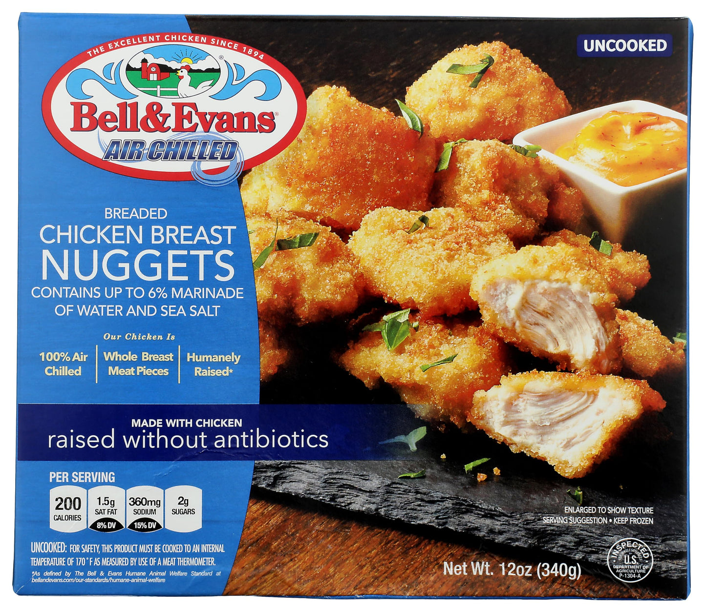 Bell & Evans, Frozen Chicken Nuggets (Raised without Antibiotics), 12 oz