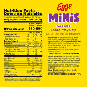 Eggo Minis Frozen Pancake Bites, Frozen Breakfast, Breakfast Food, Chocolatey Chip, 8.4oz Box (5 Pouches)