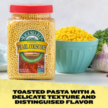 RiceSelect Pearl Couscous, Israeli-Style Wheat Pasta, Non-GMO, 21-Ounce Jar, Model 903729SU