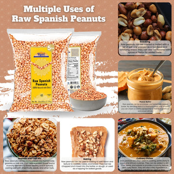 Rani Raw Spanish Peanuts 100% Natural With Skin (Uncooked, Unsalted) 80Oz (5Lbs) 2.27Kg Bulk ~ Vegan | Gluten Friendly | Fresh P