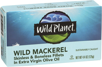 Wild Planet Mackerel Wild Fillet Extra Virgin Olive Oil, 4.40 Oz