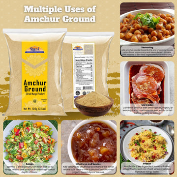 Rani Amchur Ground Mango Powder Spice, 3.5oz, All Natural, Gluten Friendly, Vegan, NON-GMO, No Salt or Fillers