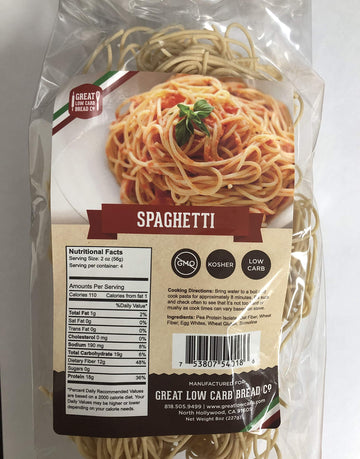 Low Carb Pasta, Keto Pasta, Great Low Carb Bread Company, Non Gmo, Spaghetti Pasta 8 Oz.
