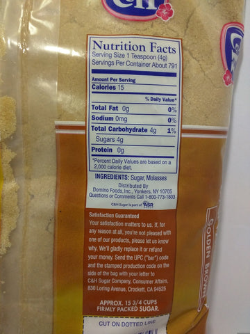 C&H Golden Brownsugar 100% Pure Cane Non Gmo 7Lb Bag
