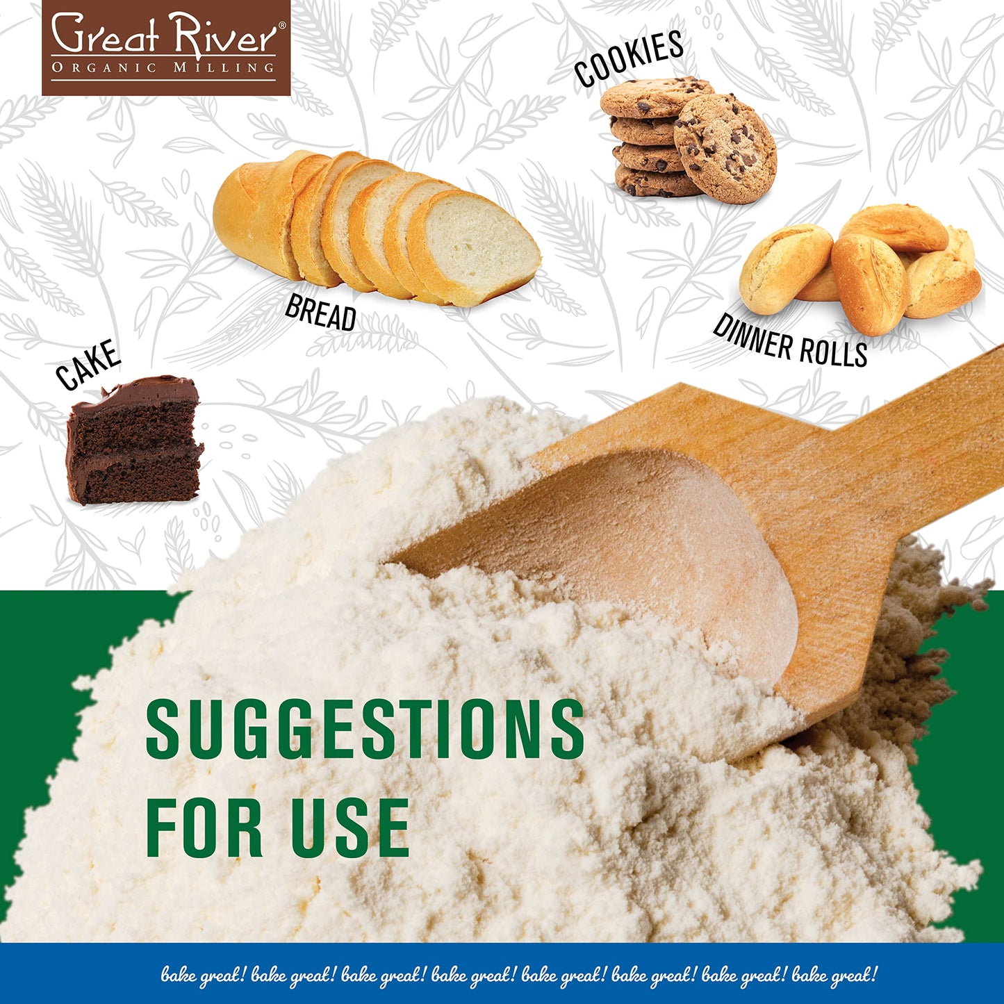Great River Milling Organic All-Purpose Flour | Lily White All-Purpose Flour | Unbromated & Unbleached | Non-Gmo & Kosher | Balanced Protein & Gluten | Flour For Bread Maker, Ovens | 25 Lb (Pack Of 1)