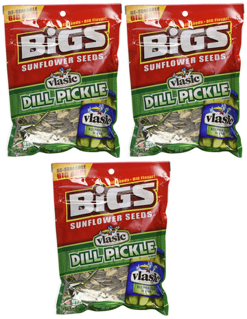 Bigs Vlasic Dill Pickle Sunflower Seeds, 5.35-Ounce Bags (Pack Of 3)