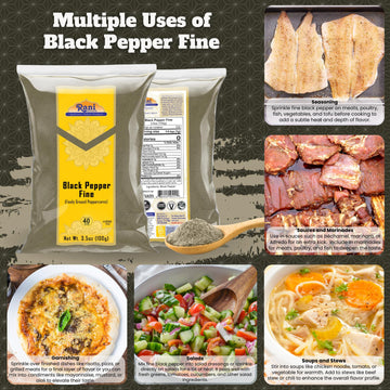 Rani Black Pepper Fine Powder 80 Mesh 3.5Oz (100G) ~ All Natural | Vegan | Gluten Friendly | Non-Gmo | Kosher | Product Of Vietnam