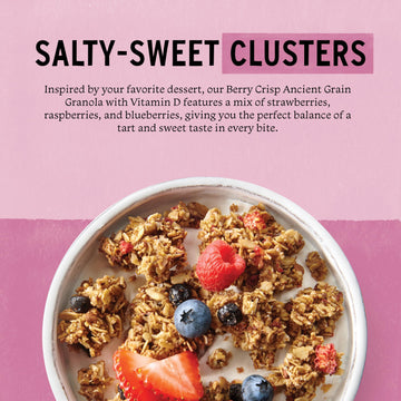 Purely Elizabeth, Berry Crisp, Ancient Grain Granola With Vitamin D, Gluten-Free (8Oz Bag)