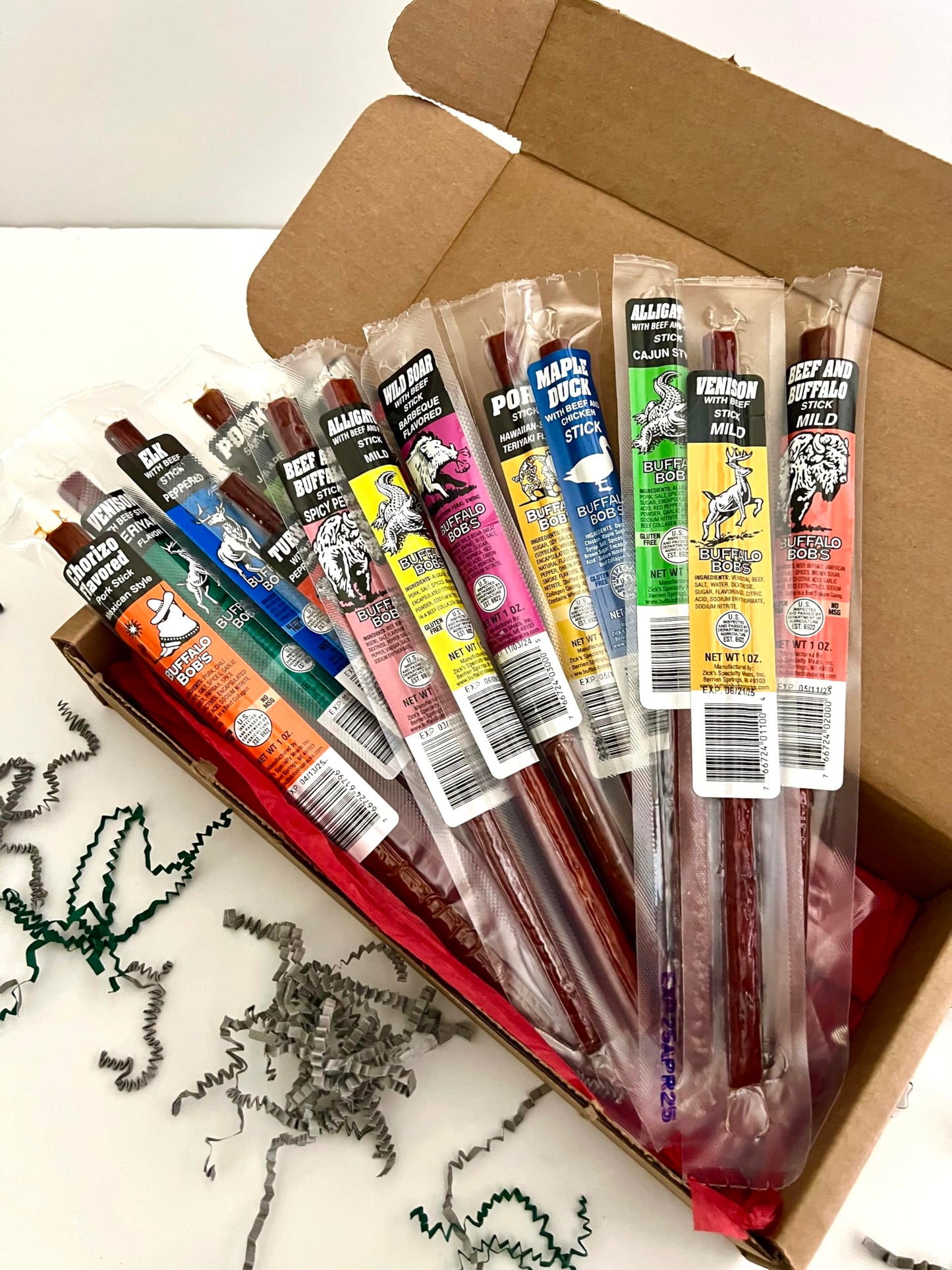 Jerky Dynasty Buffalo Bob'S Mixed Jerky Variety Pack - 15-Piece Assortment Of Exotic Meats Including Wild Boar, Venison And Alig