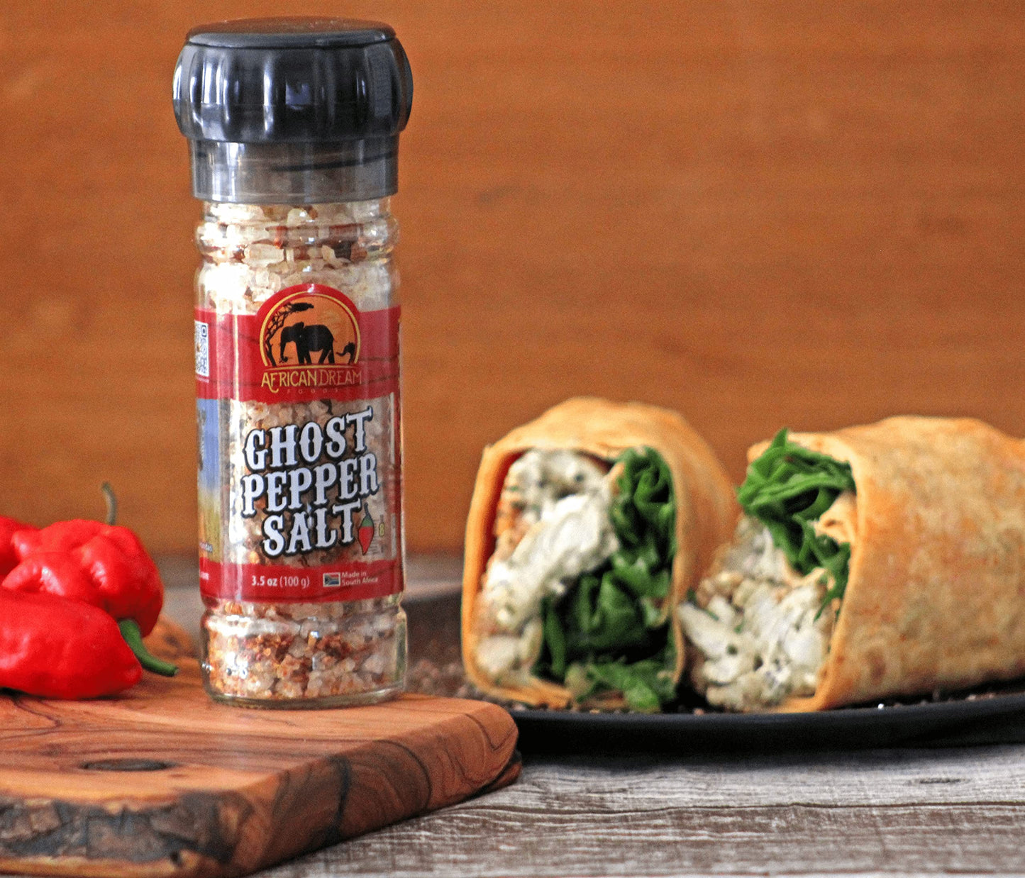 Ghost Pepper Salt Seasoning By African Dream Foods | Spicy Chili Salt With Only Natural Hot Ghost Peppers & Sea Salt | Ideal For