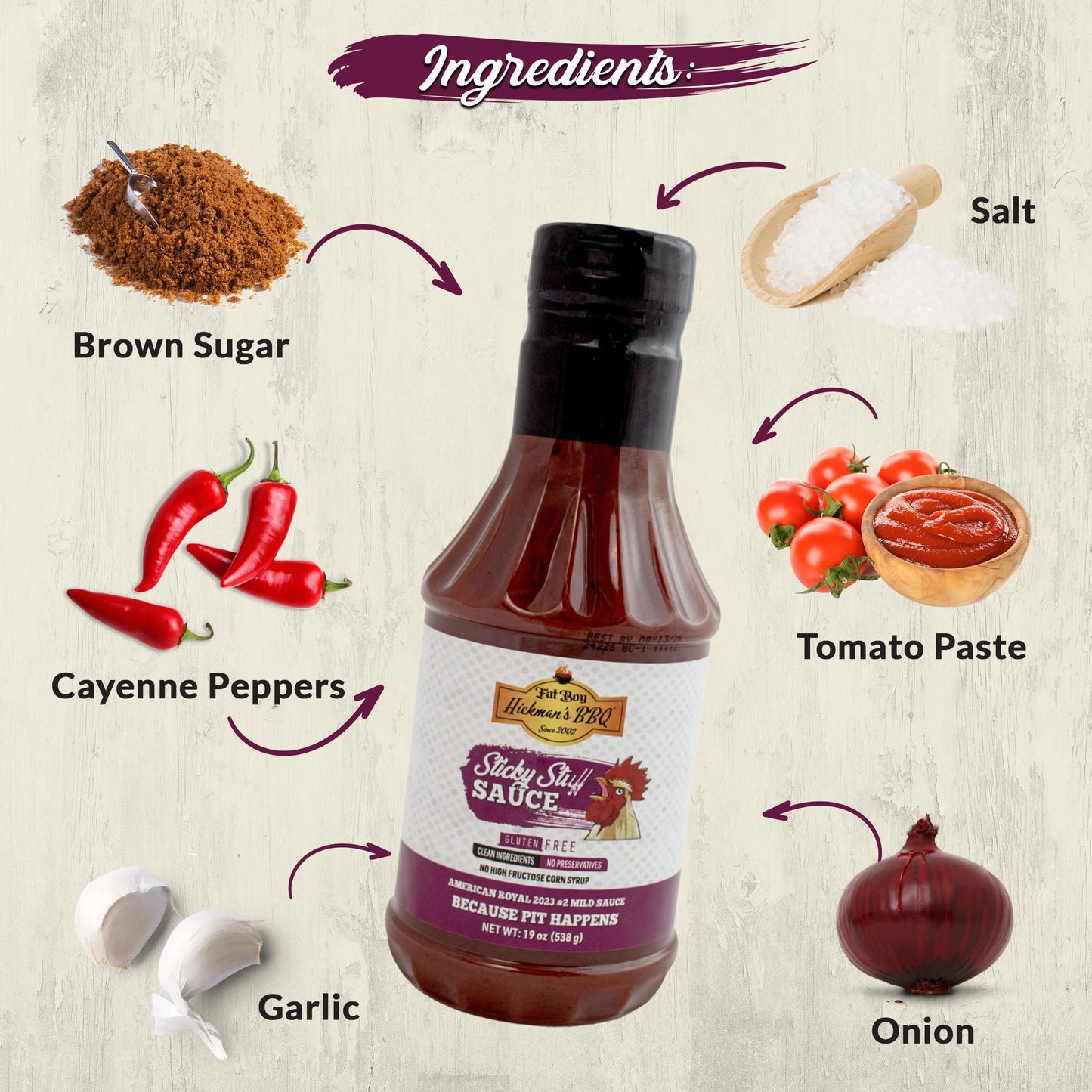 Fat Boy Hickman'S Bbq Sticky Stuff Sauce Pack Of 2 - Perfect For Beef, Pork, Chicken, Pulled Pork And Ribs - Clean Ingredients,