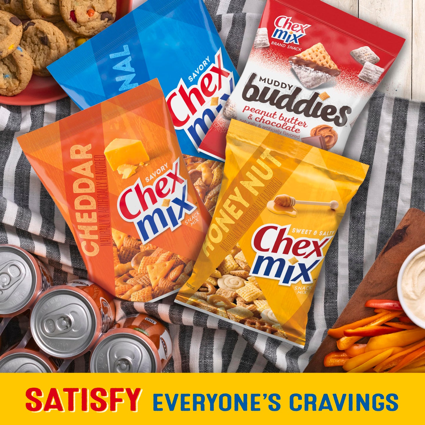 Sweet & Salty Snack Variety Pack, Muddy Buddies Peanut Butter & Chocolate, Chex Mix Traditional, Cheddar & Honey Nut, 35 Oz (20