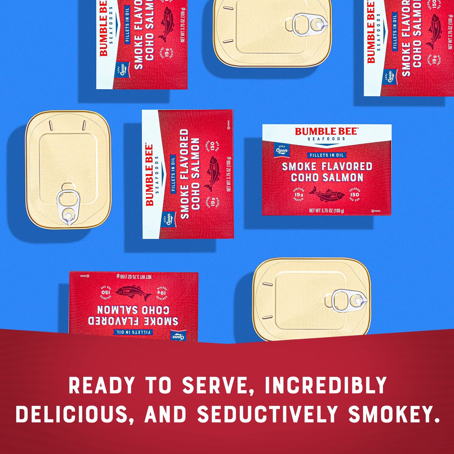 Bumble Bee Smoke Flavored Red Coho Salmon Fillets In Oil, 3.75 Oz (Pack Of 12) - 19G Protein - Skinless, Boneless - Great For Snacks & Recipes - Gluten Free