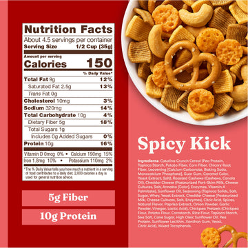 Catalina Crunch Protein Snack Mix With Cheese Crisps - 10G Protein, 1G Sugar Per Serving - Good Source Of Fiber, Keto, Gluten Free - Spicy Kick, 5.25 Ounce Bag (Pack Of 1)