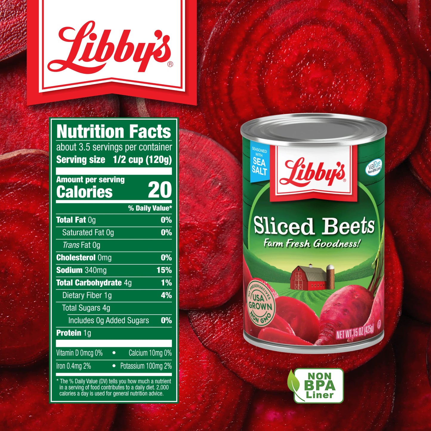 Libby'S Sliced Beets | Deliciously Earthy Flavor | Deep Vibrant Ruby Red-Purple | Seasoned With Sea Salt | Grown & Made In The U