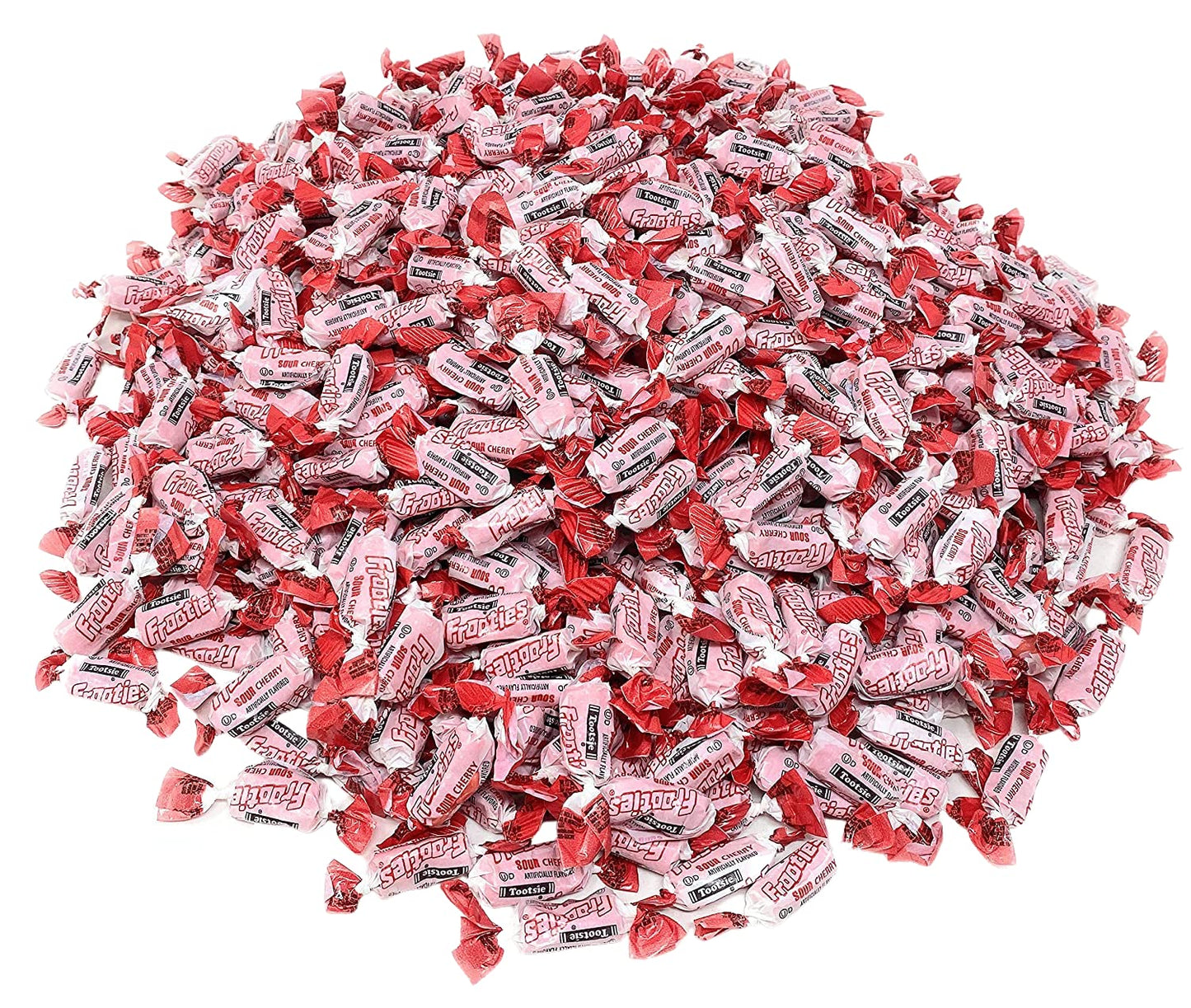 Bulk Sour Cherry Flavor Tootsie Roll Frooties Chewy Red American Taffies Candy Individually Wrapped In Resealable Assortit Bag 5