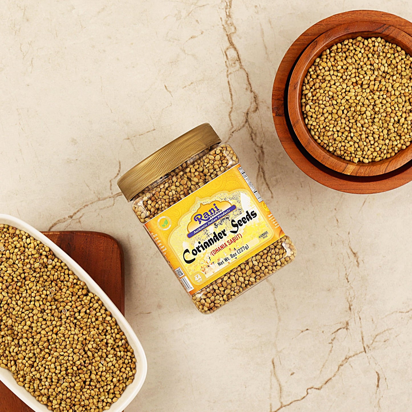 Rani Coriander (Dhania) Seeds Whole, Indian Spice 8Oz (227G) Pet Jar ~ All Natural | Gluten Friendly | Non-Gmo | Vegan | Indian Origin