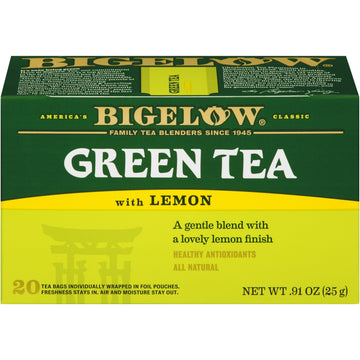 Bigelow Tea Green Tea - With Lemon - Case Of 6 - 20 Bag