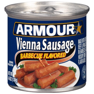 Armour Star Vienna Sausage, Barbecue Flavored, Canned Sausage, 4.6 OZ (Pack of 24)