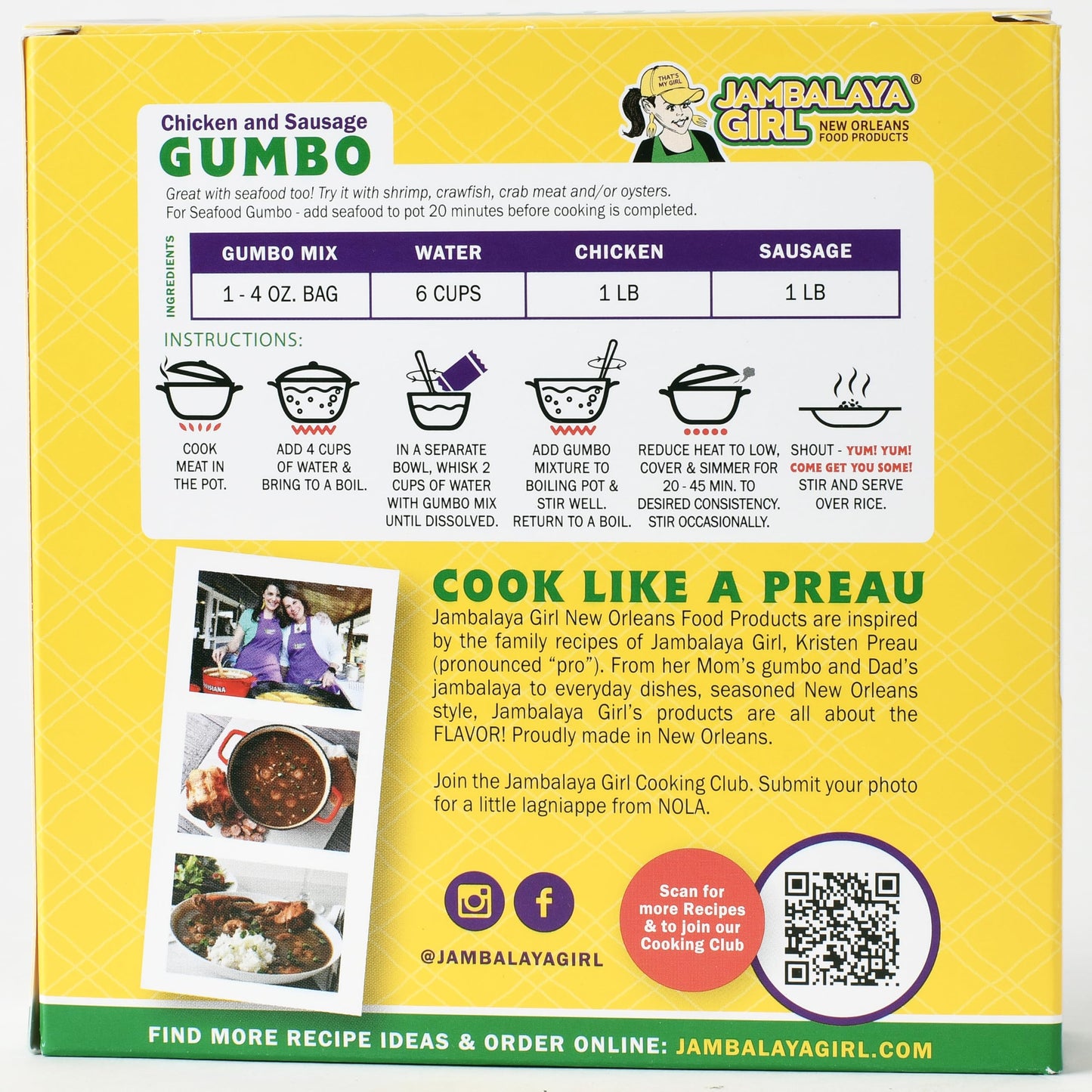 Jambalaya Girl Gumbo Base With Roux, 4Oz (1 Pack)