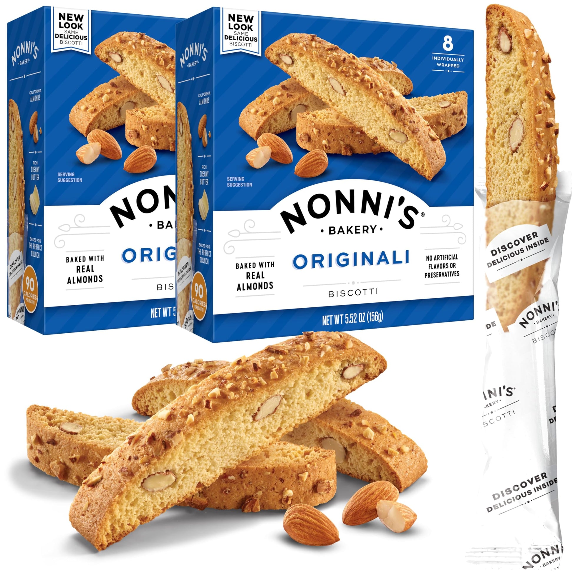 Nonni'S Originali Almond Biscotti Italian Cookies - 2 Boxes Biscotti Individually Wrapped Cookies - Italian Biscotti Cookies Bak