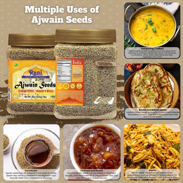 Rani Ajwain Seeds (Carom) Whole Spice, All Natural, Vegan, Non-GMO, 16oz (454g) PET Jar