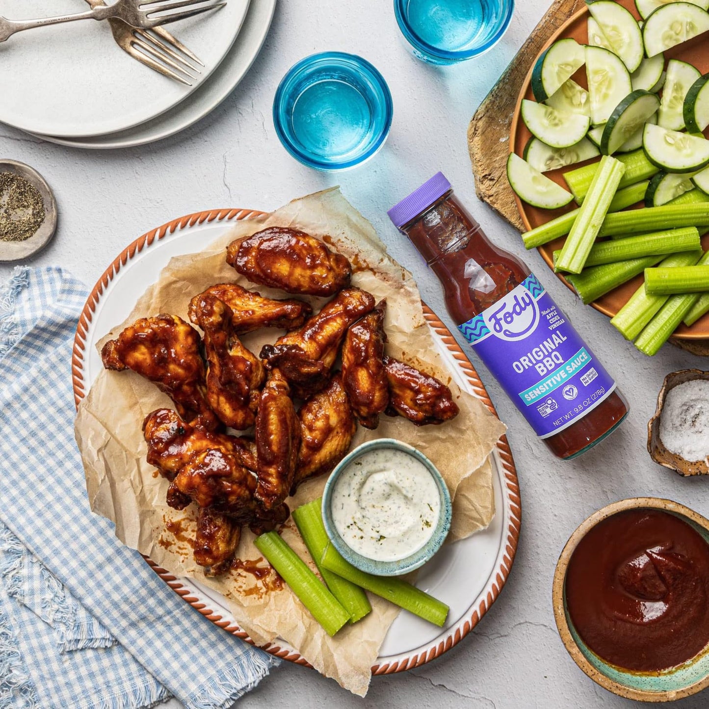 Fody Foods Original BBQ Sauce, 9.8 Oz, Garlic and Onion Free, Low FODMAP Certified, Gut & IBS Friendly, Vegan, Non-GMO, Gluten F