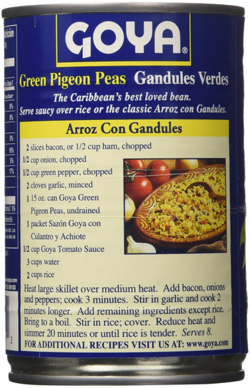 Goya Green Pigeon Peas-15 Ounce, 6 Count