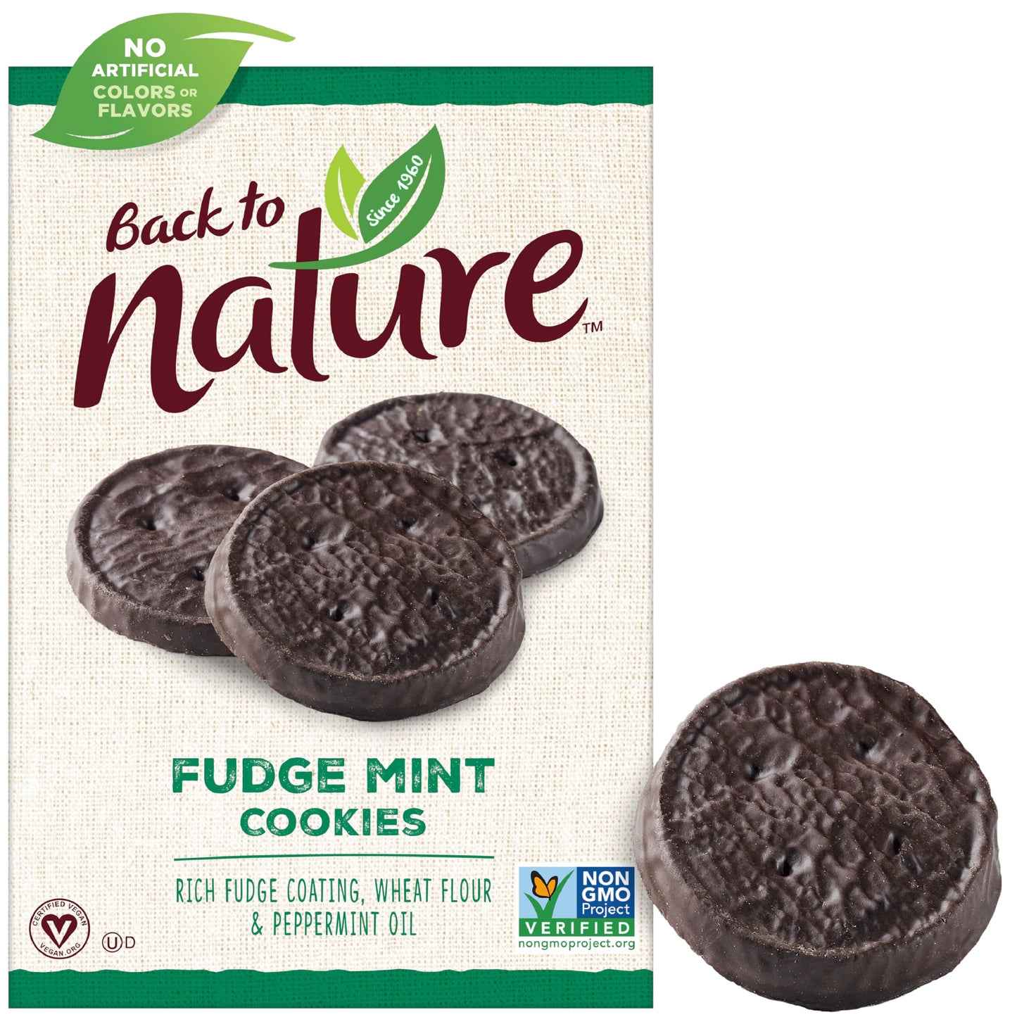Back To Nature Fudge Mint Cookies - Vegan, Non-Gmo, Made With Wheat Flour, Delicious & Quality Snacks, 6.4 Ounce