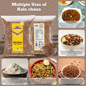 Rani Kala Chana (Desi Chickpeas Chana With Skin) 128Oz (8Lbs) 3.63Kg Bulk ~ All Natural | Gluten Friendly | Non-Gmo | Kosher | V