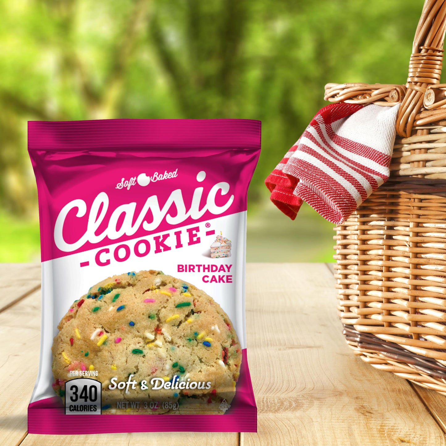 Classic Cookie, Soft Baked Cookie, Birthday Cake Cookie 3Oz, 8 Count Pack