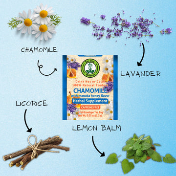 Dr. Tea Wellness Chamomile Herbal Tea With Honey Flavor - 20 Tea Bags