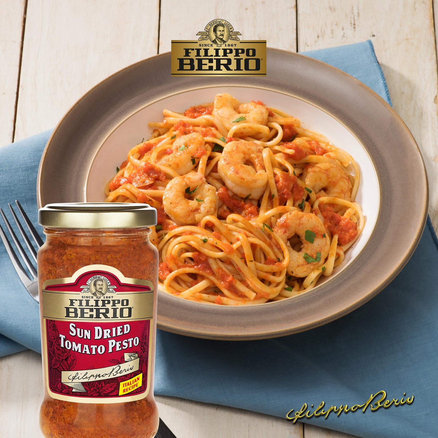 Filippo Berio Pesto, Sun Dried Tomato, 6.7 Ounce Glass Jar, Pack Of 6