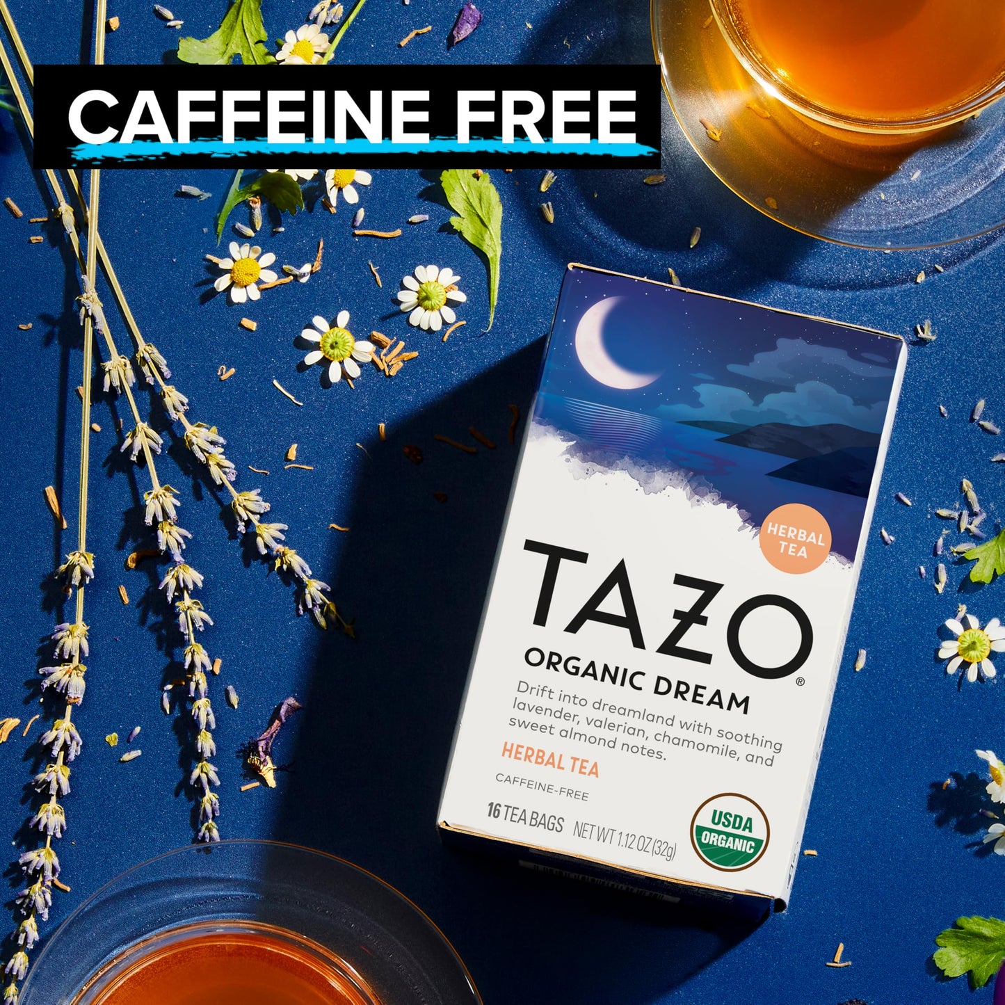 TAZO Organic Herbal Tea Bags, Caffeine-Free Chamomile Lavender Blend, 96 Total Bags (16ct - Pack of 6)