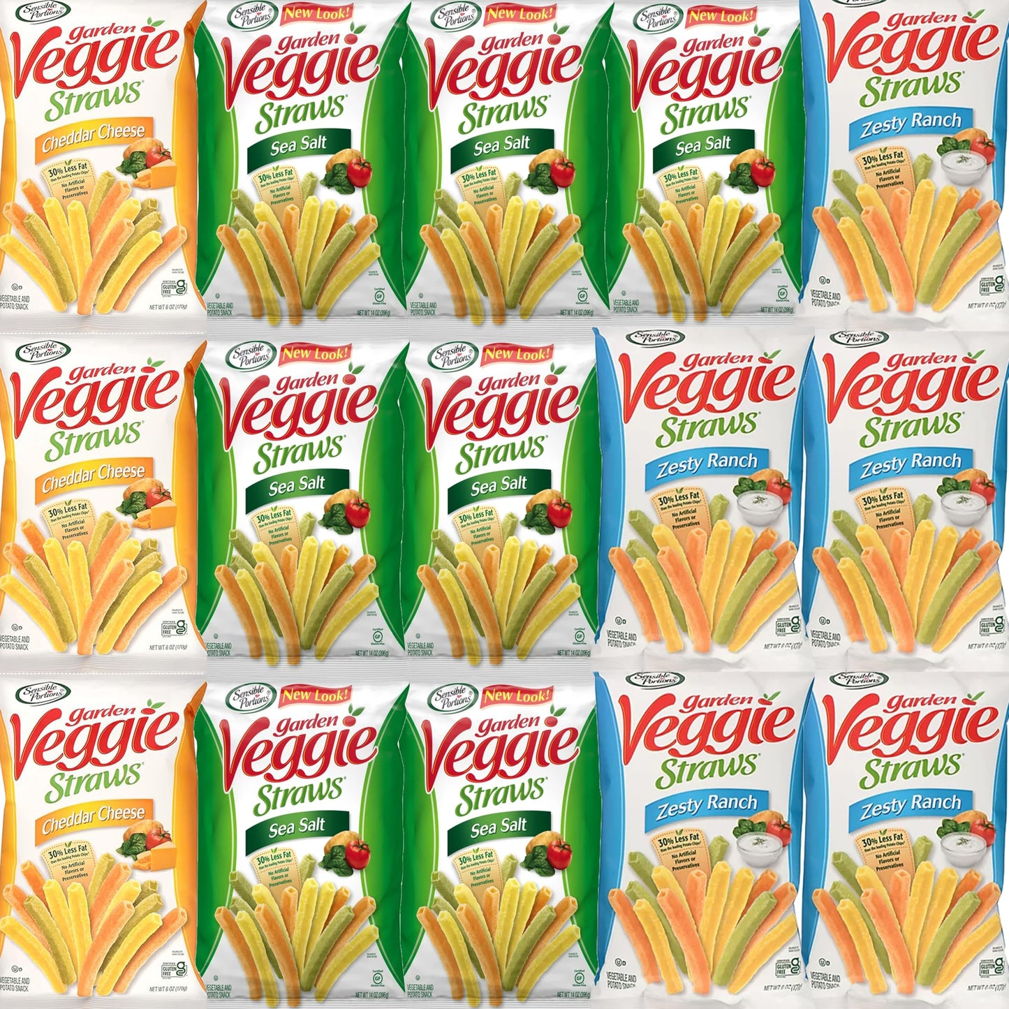 Garden Veggie Straw Variety Pack (15 Count) by Bussin Boxes