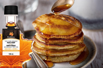 Biod Lices 100% Pure Organic Maple Syrup - Premium Grade A - Quebec'S Finest In Elegant Maple Leaf Bottle (3.38 Fl Oz (Pack Of