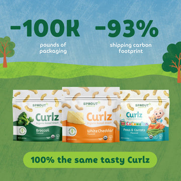 Sprout Organic Baby Food, Stage 4 Toddler Snacks, Broccoli Plant Power Curlz, 1.48 Ounce -Pack Of 6 (Packaging May Vary)