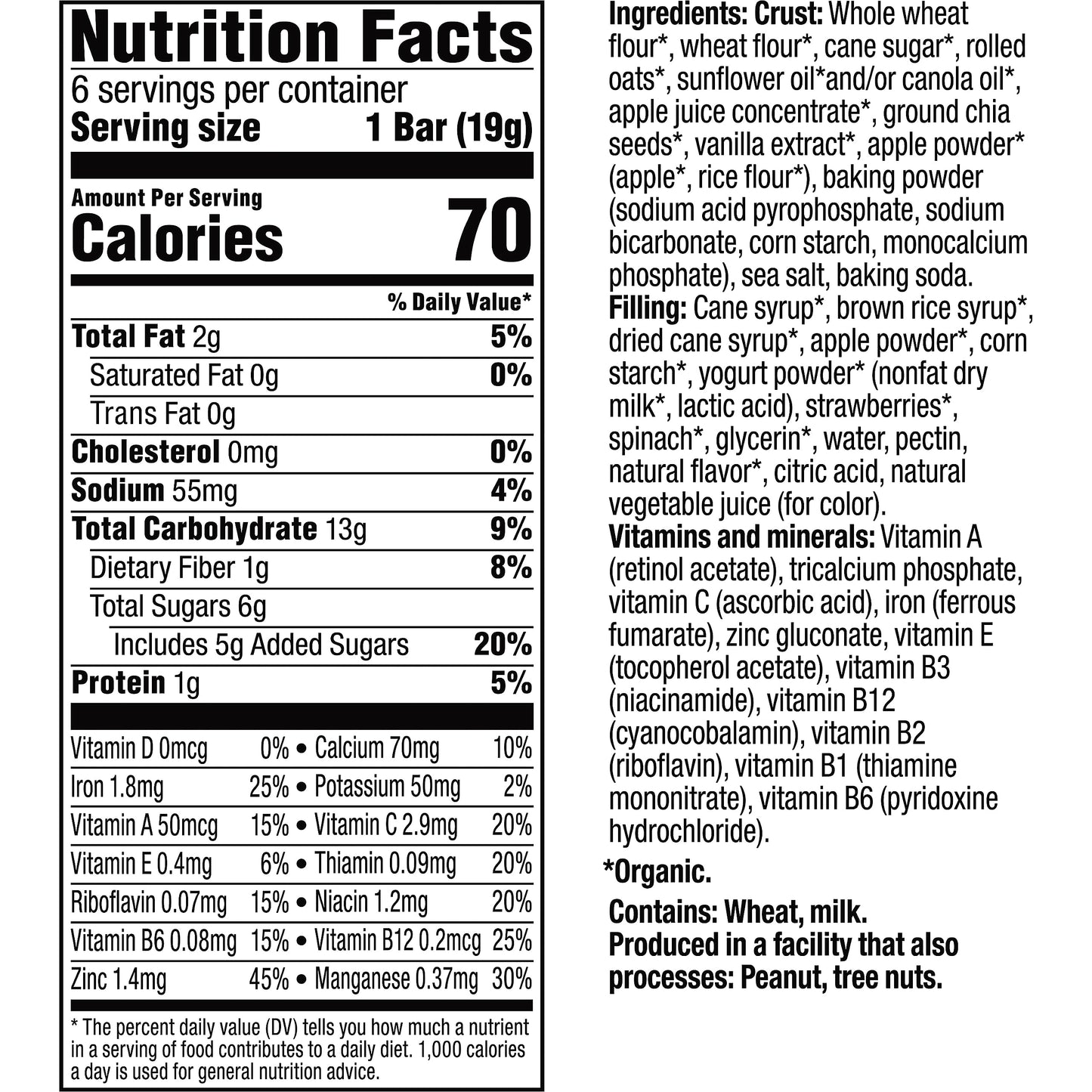 Plum Organics Tots Mighty 6 Bars - Strawberry - 4.02 Oz