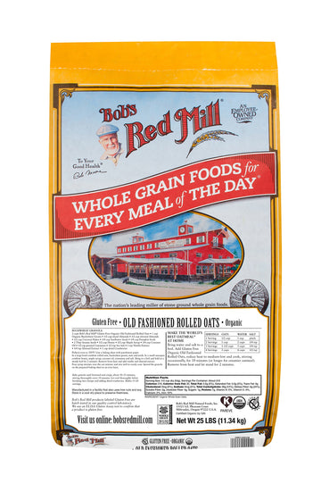 Bob'S Red Mill Gluten Free Organic Old Fashioned Rolled Oats, 400Oz (Pack Of 1) - Non Gmo, Whole Grain, Vegan, Kosher