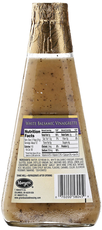 Girards White Balsamic Vinaigrette Dressing, 12 Ounce