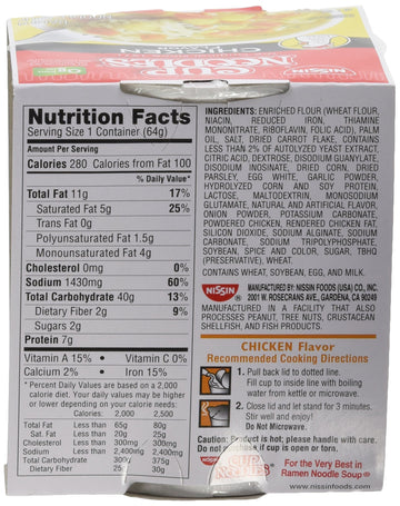 Nissin Cup O Noodles Chicken, 2.25-Ounce (Pack of 12)
