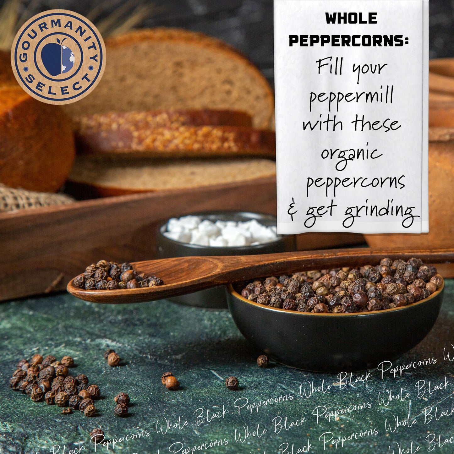 Gourmanity Organic Ceylon Whole Black Peppercorns, Complex And Aromatic Taste, Hand Picked And Sun Dried In Sri Lanka, Bulk Bag