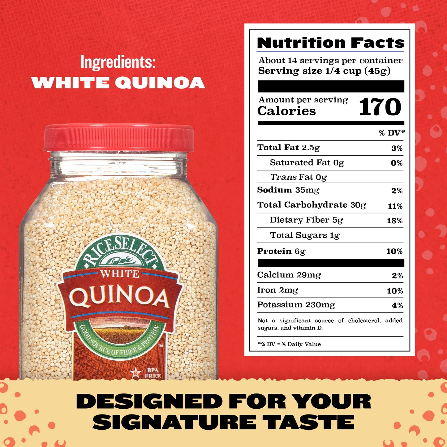 Riceselect White Quinoa, Premium Gluten-Free Seed, Star-K Kosher, And Non-Gmo Quinoa, 22-Ounce Jar