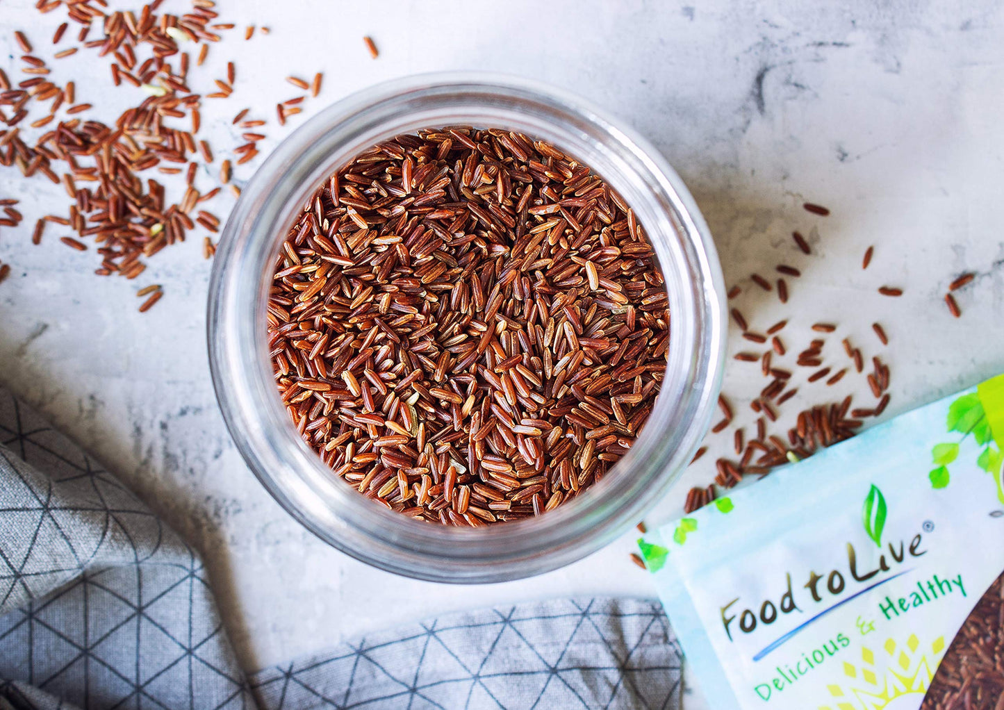 Food to Live Organic Red Rice - Non-GMO, Whole Grain, Vegan - 3 Pound Pack