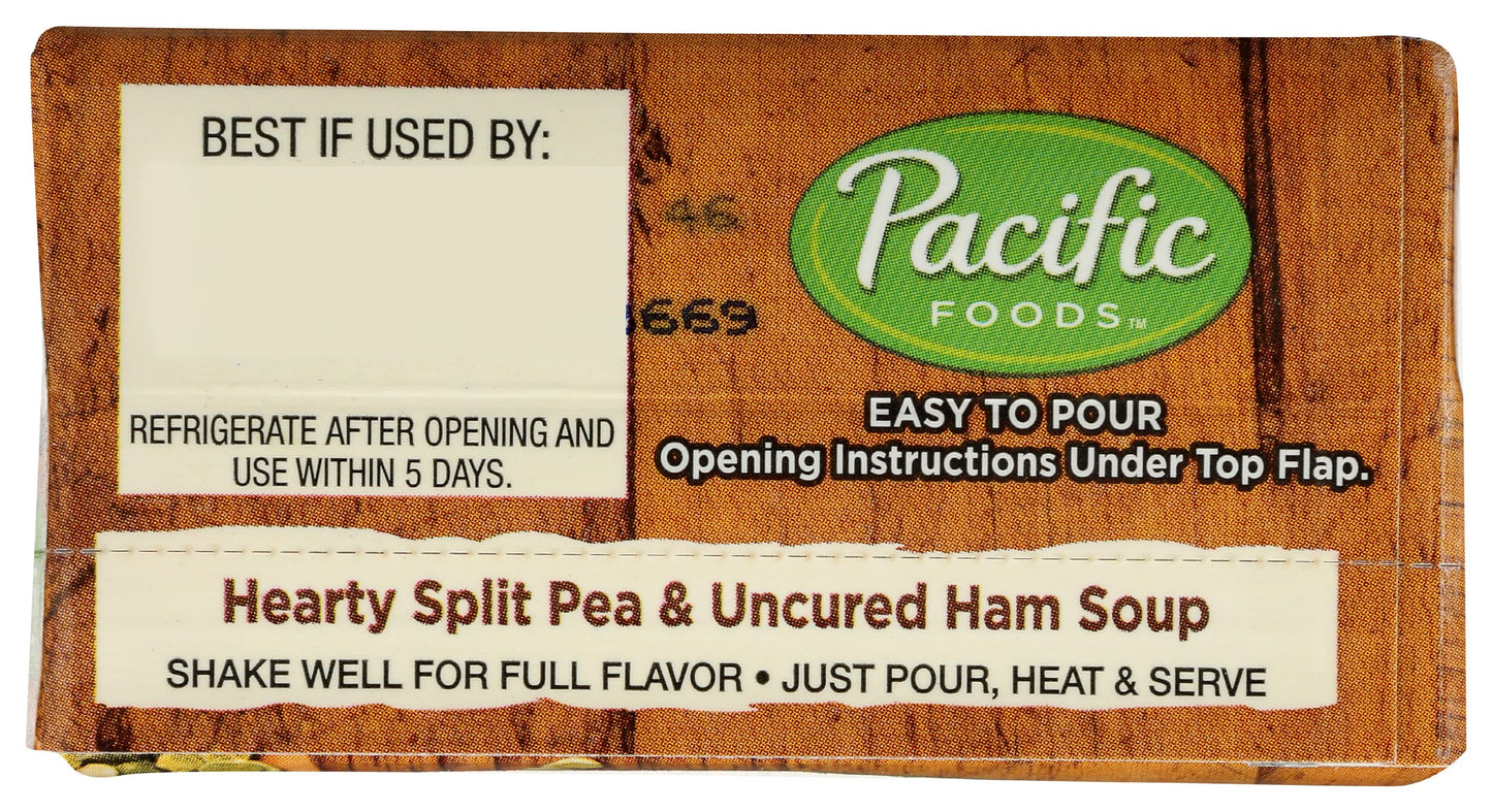 Pacific Natural Foods Organic Soup Split Pea &Amp; Uncured Ham - 17 Fl Oz2